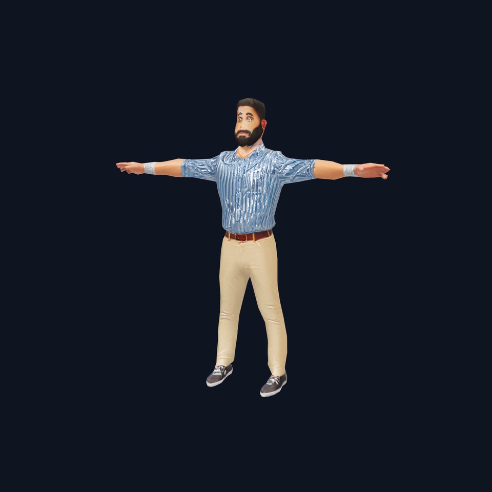 Casual Male Character Model Pack with Striped Shirt